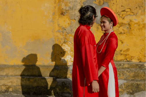 Matt & Ella in red