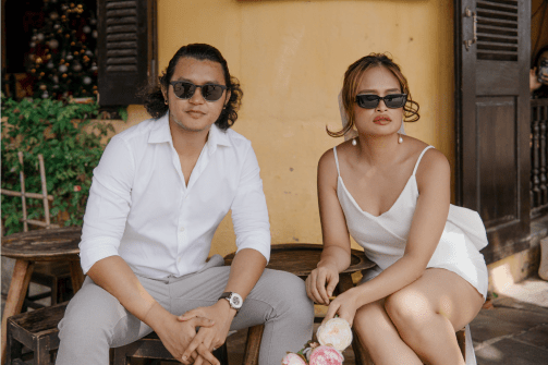Matt & Ella with sunglasses on